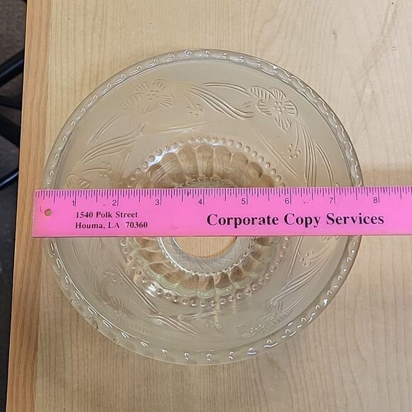 Vintage Etched Glass Ceiling Light Cover - Picture 2 of 6